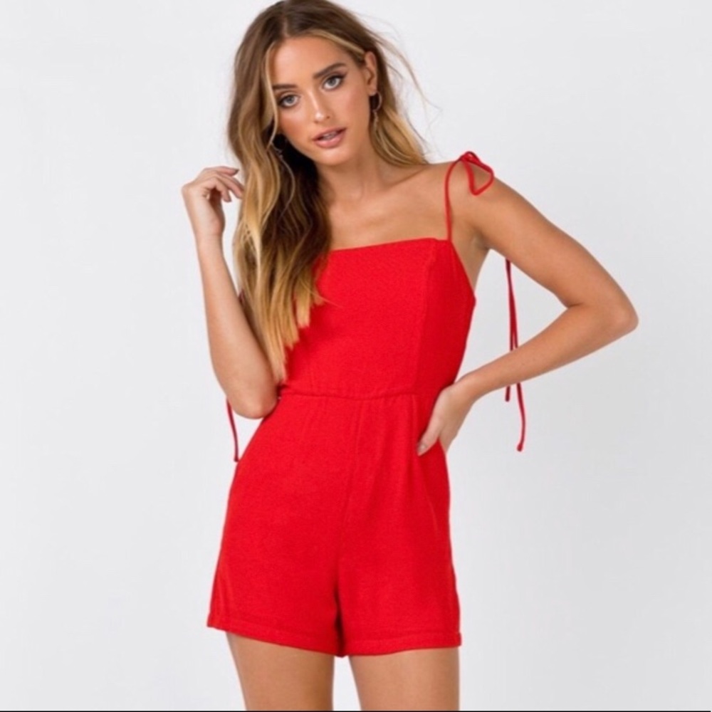 Princess Polly Dido Red Romper
